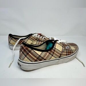 Vans Men's Plaid Sneakers in Tan and Brown